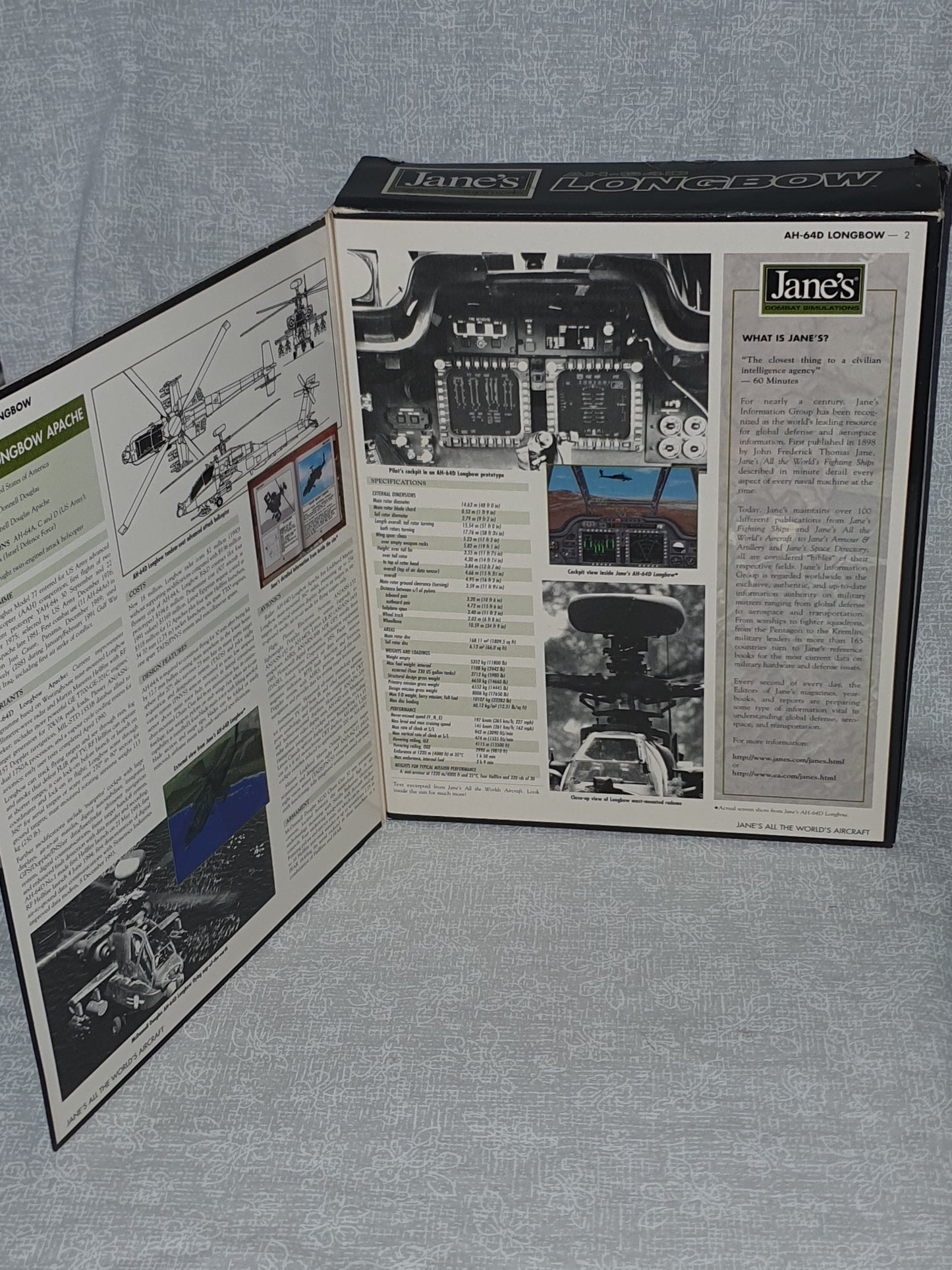 Jane's AH-64D Longbow Limited Edition Big Box PC 1997 CD ROM Classics Complete - Manual, Registration Card & Inserts Included
