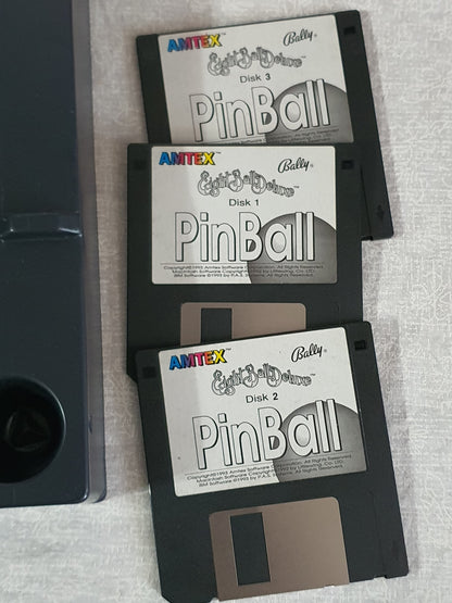 Bally Eight Ball Deluxe Pinball Game Amtex Broderbund MAC Apple Computer Big Box - 3 Diskettes, Pristine Registration Card Included Complete