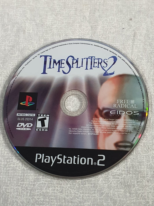 TimeSplitters 2 Sony PlayStation 2 PS2 2002 Game Disc Good Tested Works - Classic FPS Shooter - Free Radical Design Eidos