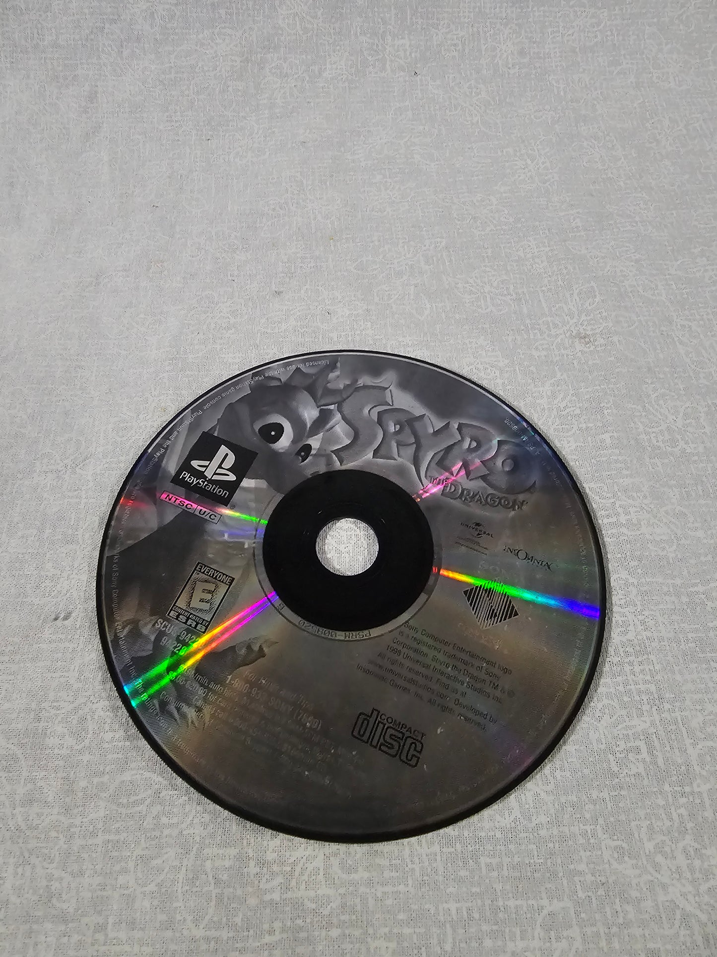 Spyro the Dragon Greatest Hits Sony PlayStation 1 PS1 1999 Disc Good Tested Works - Insomniac Games Classic Platformer - PS1