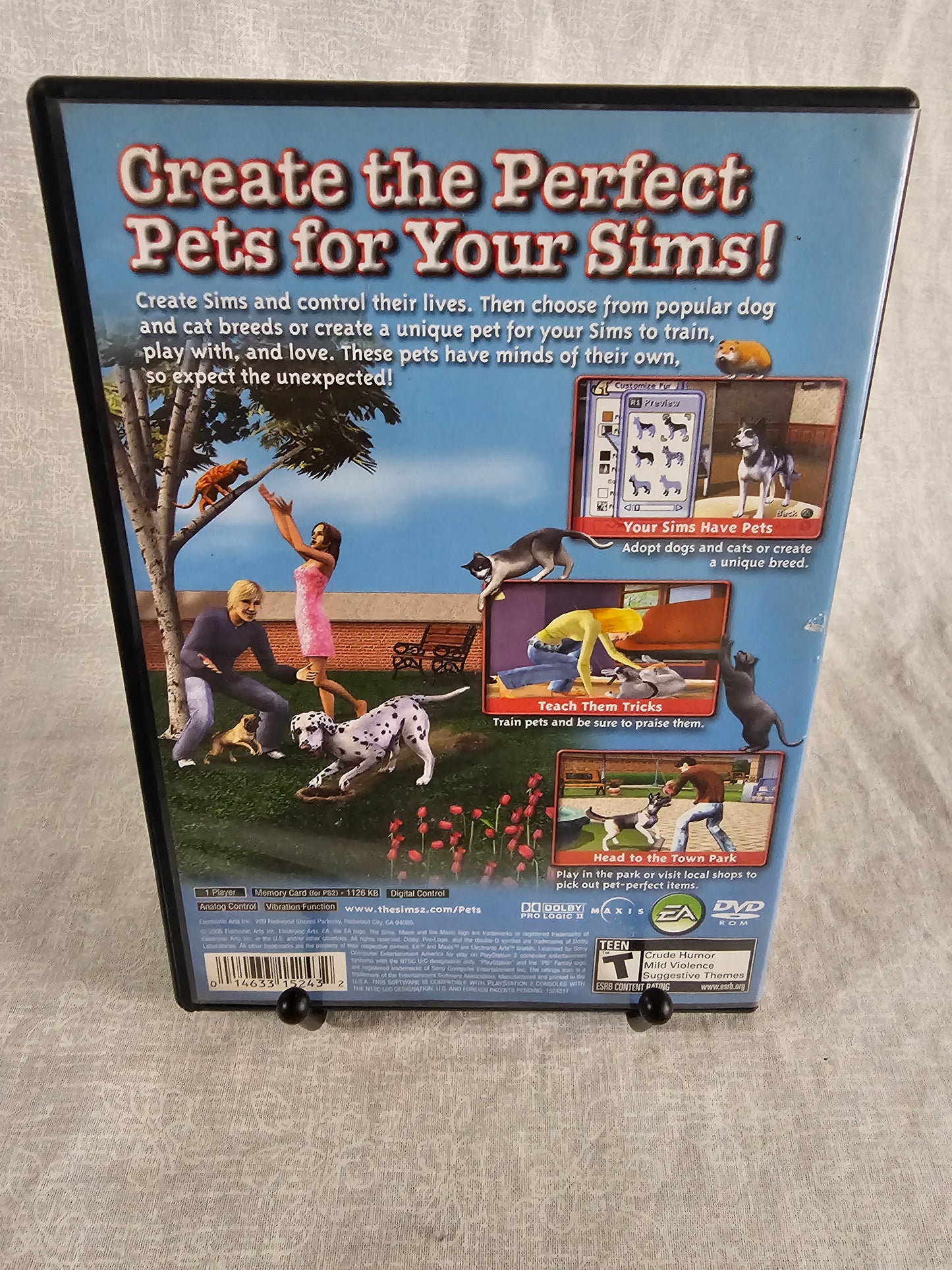 The Sims 2 Pets PS2 PlayStation 2 2005 Complete W/ Manual CIB Disc Good Tested Works - Case Manual Disc - EA Simulation Game