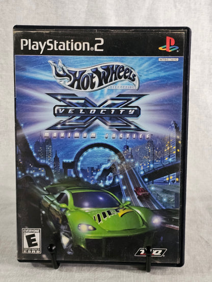Hot Wheels Velocity X Maximum Justice Sony PS2 2002 CIB w/ Manual Registration Card - Complete Case Manual - Racing Battle Game Tested
