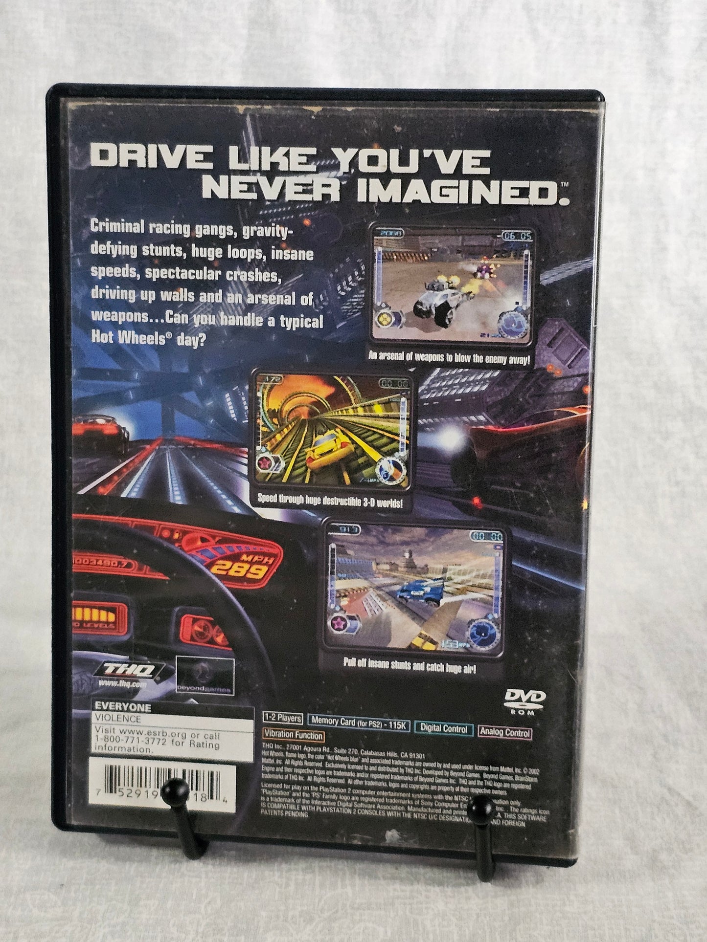 Hot Wheels Velocity X Maximum Justice Sony PS2 2002 CIB w/ Manual Registration Card - Complete Case Manual - Racing Battle Game Tested