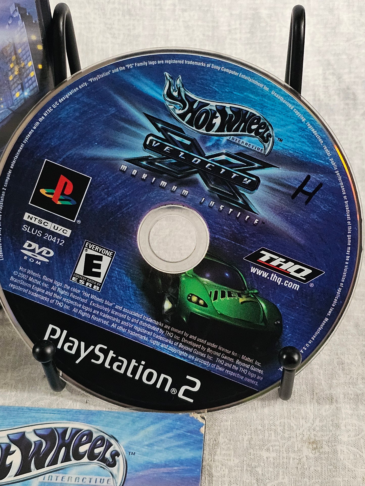 Hot Wheels Velocity X Maximum Justice Sony PS2 2002 CIB w/ Manual Registration Card - Complete Case Manual - Racing Battle Game Tested
