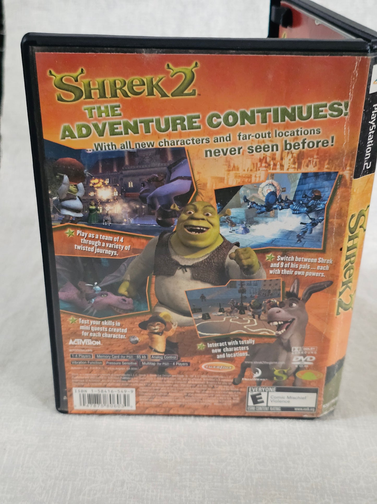 Shrek 2 Sony PlayStation 2 PS2 2004 Complete Black Label 1st Print - Case Manual Disc - Tested & Works - DreamWorks Game