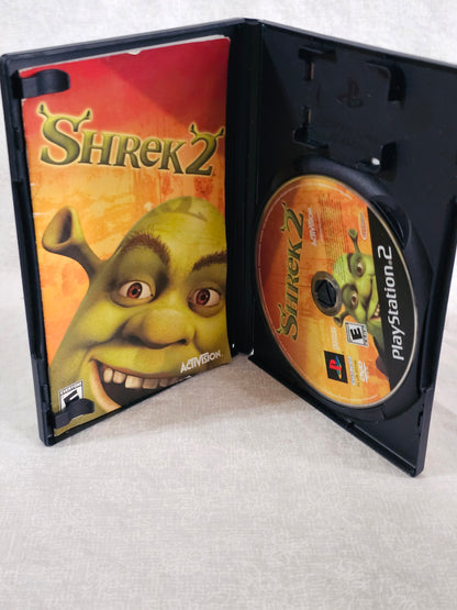Shrek 2 Sony PlayStation 2 PS2 2004 Complete Black Label 1st Print - Case Manual Disc - Tested & Works - DreamWorks Game