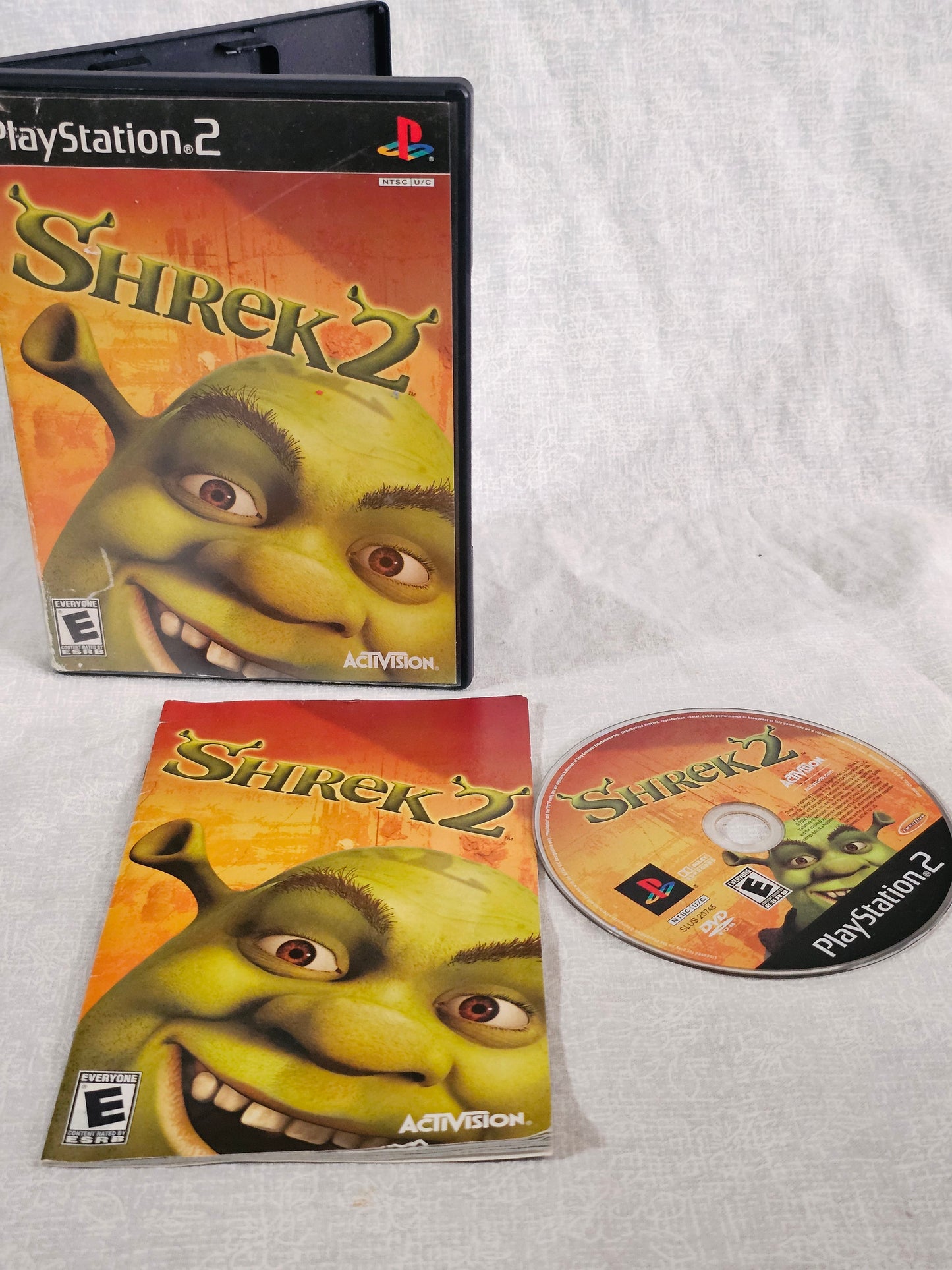 Shrek 2 Sony PlayStation 2 PS2 2004 Complete Black Label 1st Print - Case Manual Disc - Tested & Works - DreamWorks Game