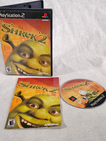 Shrek 2 Sony PlayStation 2 PS2 2004 Complete Black Label 1st Print - Case Manual Disc - Tested & Works - DreamWorks Game
