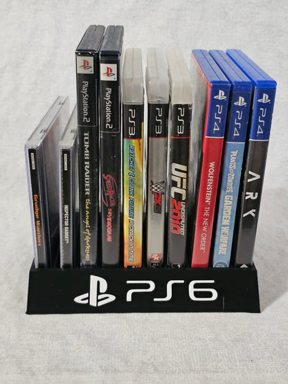PlayStation 6 Holder Holds 10 Games Sony Storage Display PS6 Desktop Shelf Organizer Rack Stand Acrylic Transparent Collection Showcase