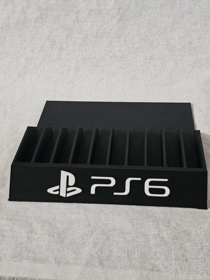 PlayStation 6 Holder Holds 10 Games Sony Storage Display PS6 Desktop Shelf Organizer Rack Stand Acrylic Transparent Collection Showcase