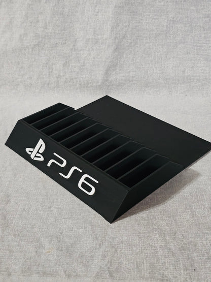 PlayStation 6 Holder Holds 10 Games Sony Storage Display PS6 Desktop Shelf Organizer Rack Stand Acrylic Transparent Collection Showcase