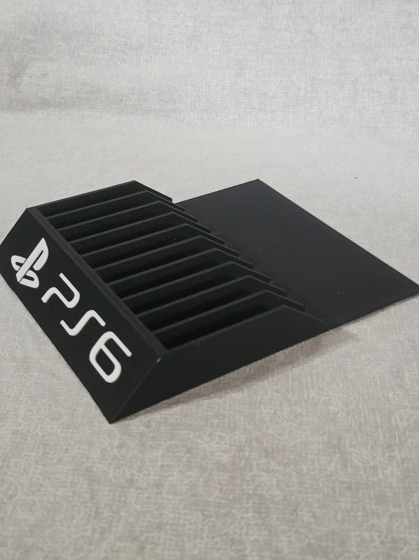 Game Storage Display Holder CD PC PS1 Jewel Case Sony PlayStation 6 Black Rack Organizer Stand Holds 10 Titles