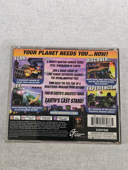 Invasion From Beyond PS1 PlayStation 1 Complete CIB Disc Good Tested Retro Game Sci Fi Shooter GT Interactive 1998 Collector Edition Box Manual