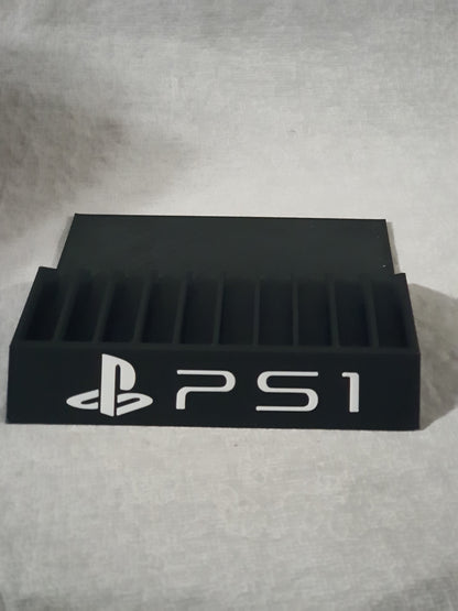 Sony PS1 Holder PlayStation 1 Videogame Organizer Space Saver Storage Display Rack Stand Console Collection Shelf Gaming Room Decor Tray