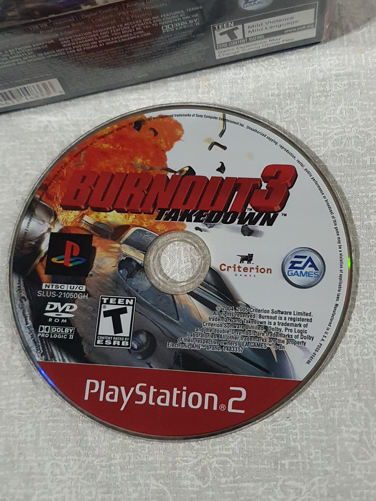 Burnout 3 Takedown Sony PlayStation 2 PS2 Tested Working Racing Game 2004 EA Criterion Crash Mode Collector Complete Red Label Greatest Hits
