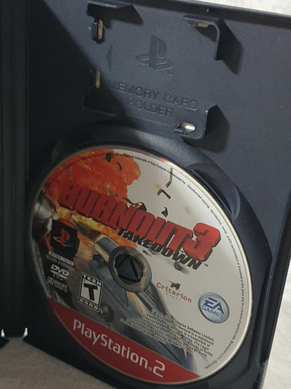 Burnout 3 Takedown Sony PlayStation 2 PS2 Tested Working Racing Game 2004 EA Criterion Crash Mode Collector Complete Red Label Greatest Hits
