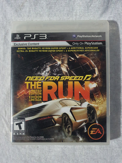 Need for Speed The Run PS3 Racing Game EA Black Box Tested Working Collector Edition Story Mode Frostbite Original Case 2011