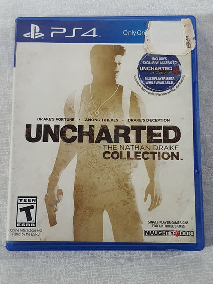 Uncharted Nathan Drake Collection PS4 PlayStation 4 Complete 2015 Disc Good Tested Collector Trilogy Remastered Naughty Dog Original Case Action