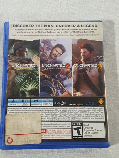 Uncharted Nathan Drake Collection PS4 PlayStation 4 Complete 2015 Disc Good Tested Collector Trilogy Remastered Naughty Dog Original Case Action