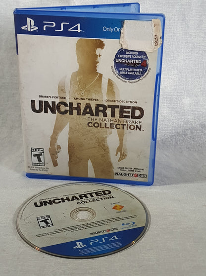 Uncharted Nathan Drake Collection PS4 PlayStation 4 Complete 2015 Disc Good Tested Collector Trilogy Remastered Naughty Dog Original Case Action