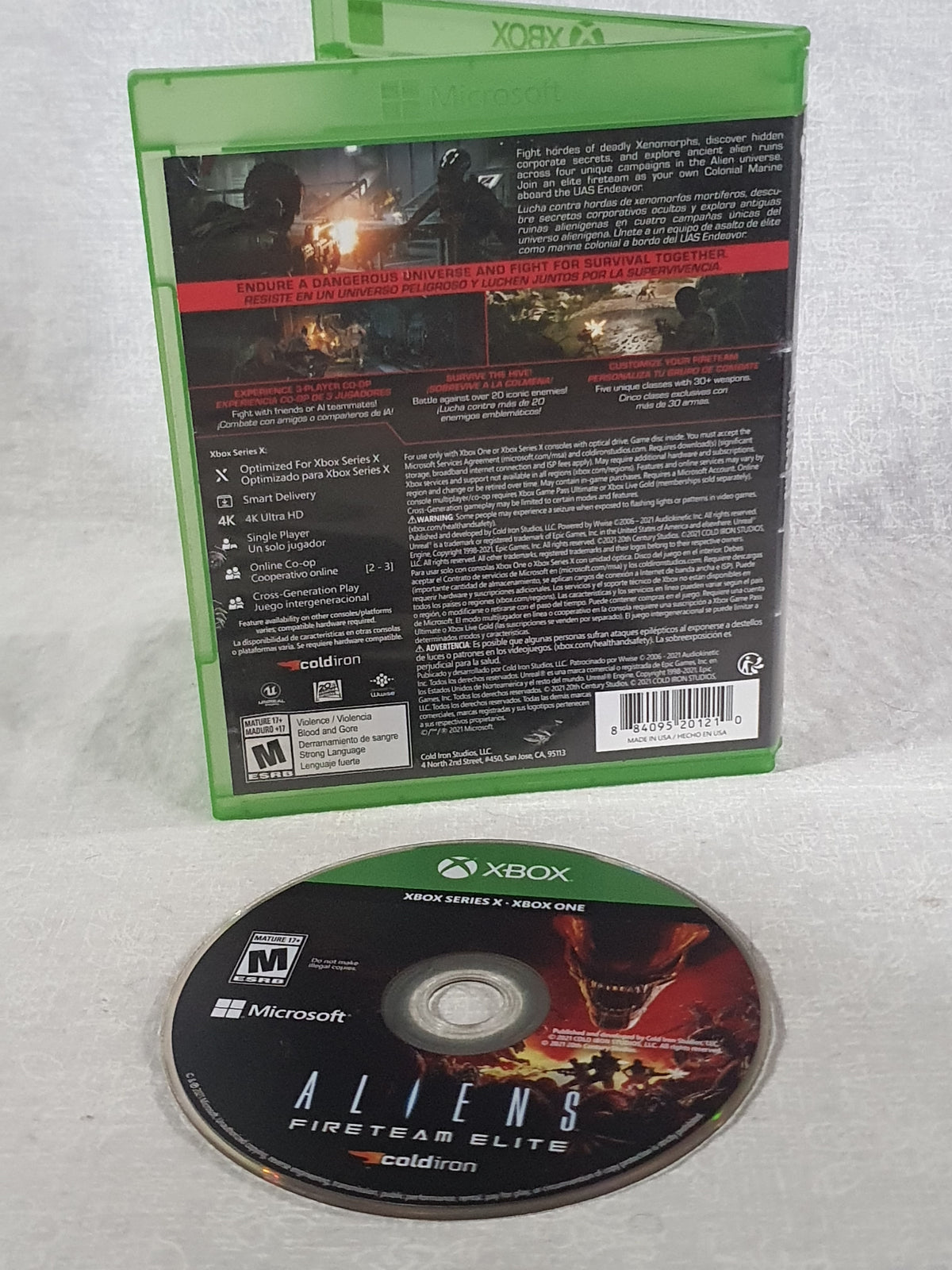 Aliens Fireteam Elite Xbox One Series X Game Very Good Tested Sci-Fi Shooter Complete Collector Cold Iron 2021 Co-op Survival Horror Original