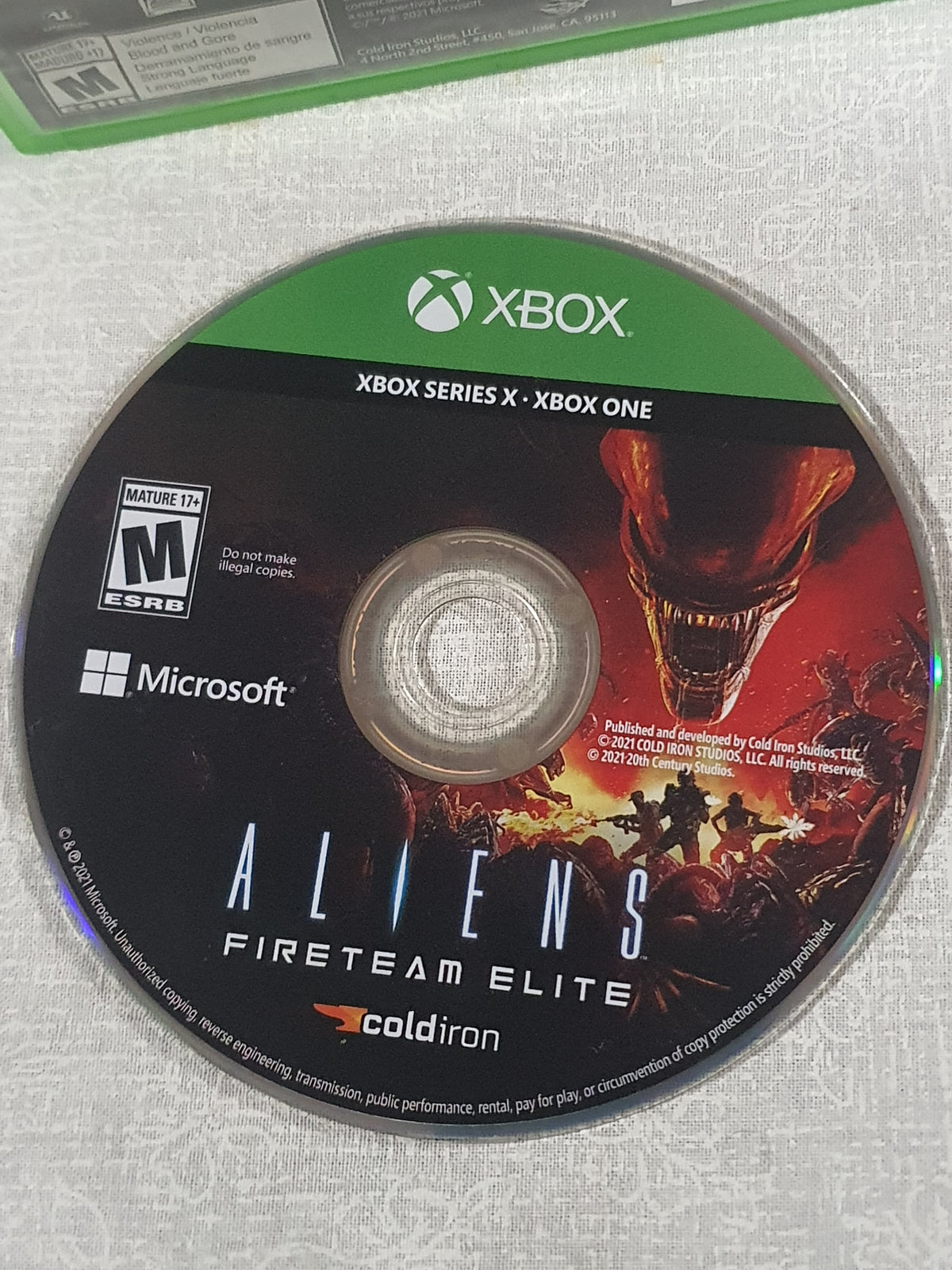 Aliens Fireteam Elite Xbox One Series X Game Very Good Tested Sci-Fi Shooter Complete Collector Cold Iron 2021 Co-op Survival Horror Original