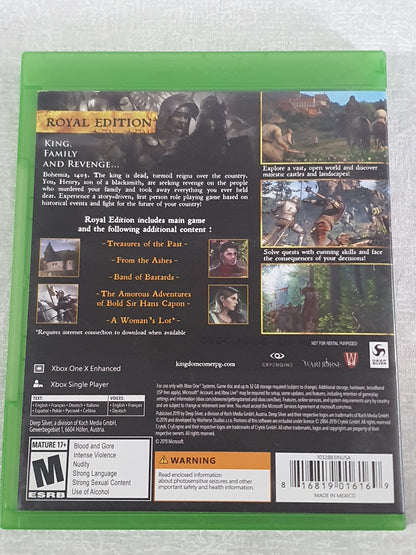 Kingdom Come Deliverance Royal Edition Microsoft Xbox One Complete Medieval Open World RPG Warhorse Very Good CIB Tested