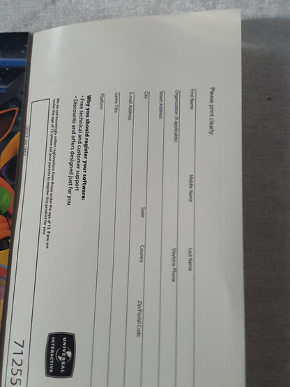 Crash Bandicoot Wrath Of Cortex PS2 PlayStation 2 2001 Platformer Tested Very Good Complete Collector Registration Card Original Classic