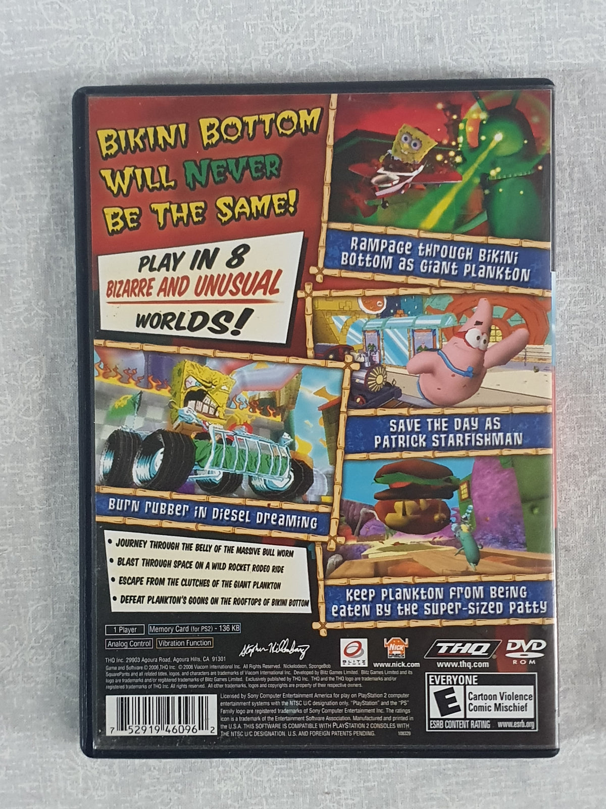 SpongeBob SquarePants: Creature from the Krusty Krab (Sony PlayStation 2, 2006) Complete CIB Tested Disc Very Good