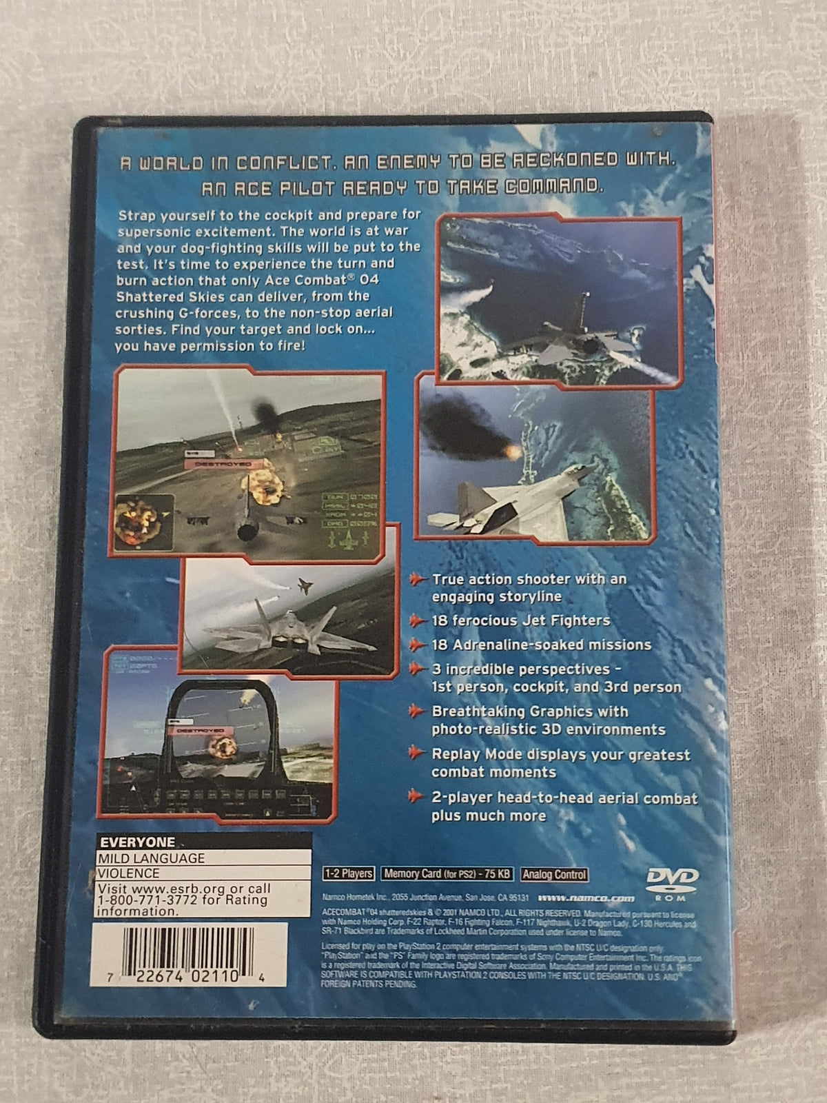 Ace Combat 4 Shattered Skies PS2 CIB W Reg Card Clean 2001 PlayStation 2 Tested Very Good Complete Collector Namco Original Flight Classic