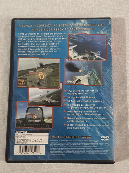 Ace Combat 4 Shattered Skies PS2 CIB W Reg Card Clean 2001 PlayStation 2 Tested Very Good Complete Collector Namco Original Flight Classic