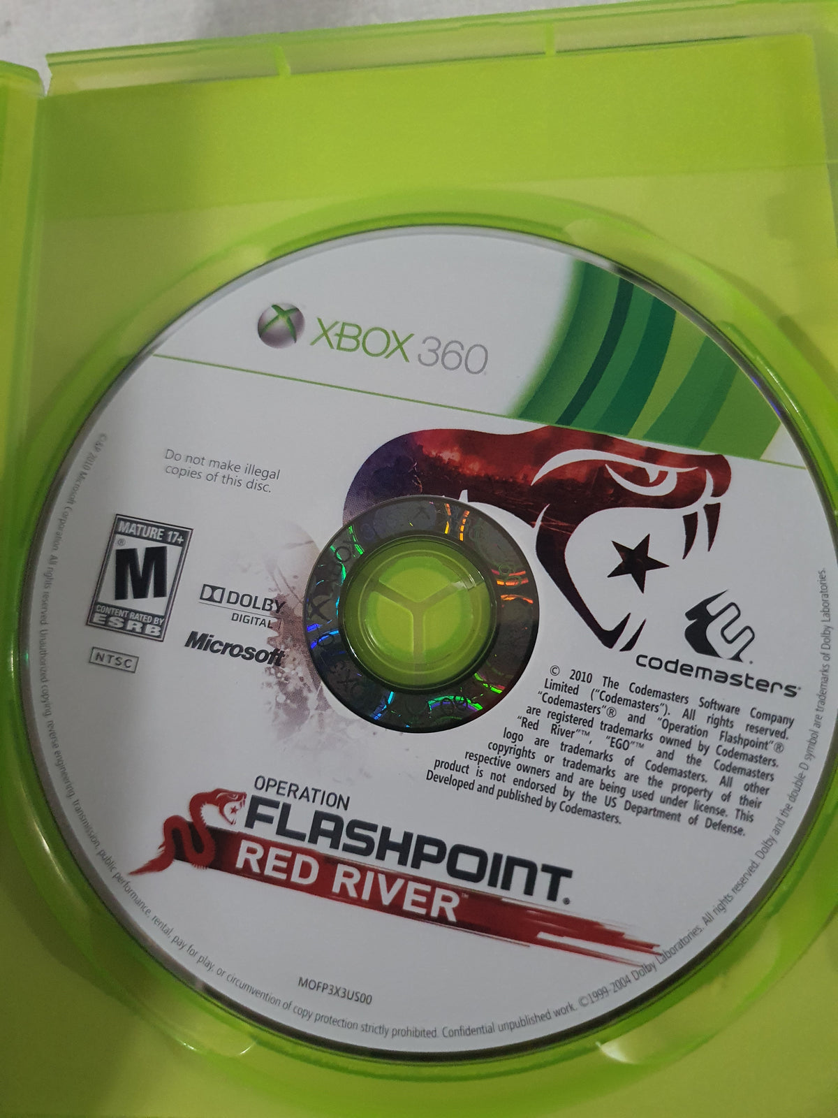 Operation Flashpoint Red River Xbox 360 Game Tested Very Good Shooter Codemasters 2011 Tactical Military Original