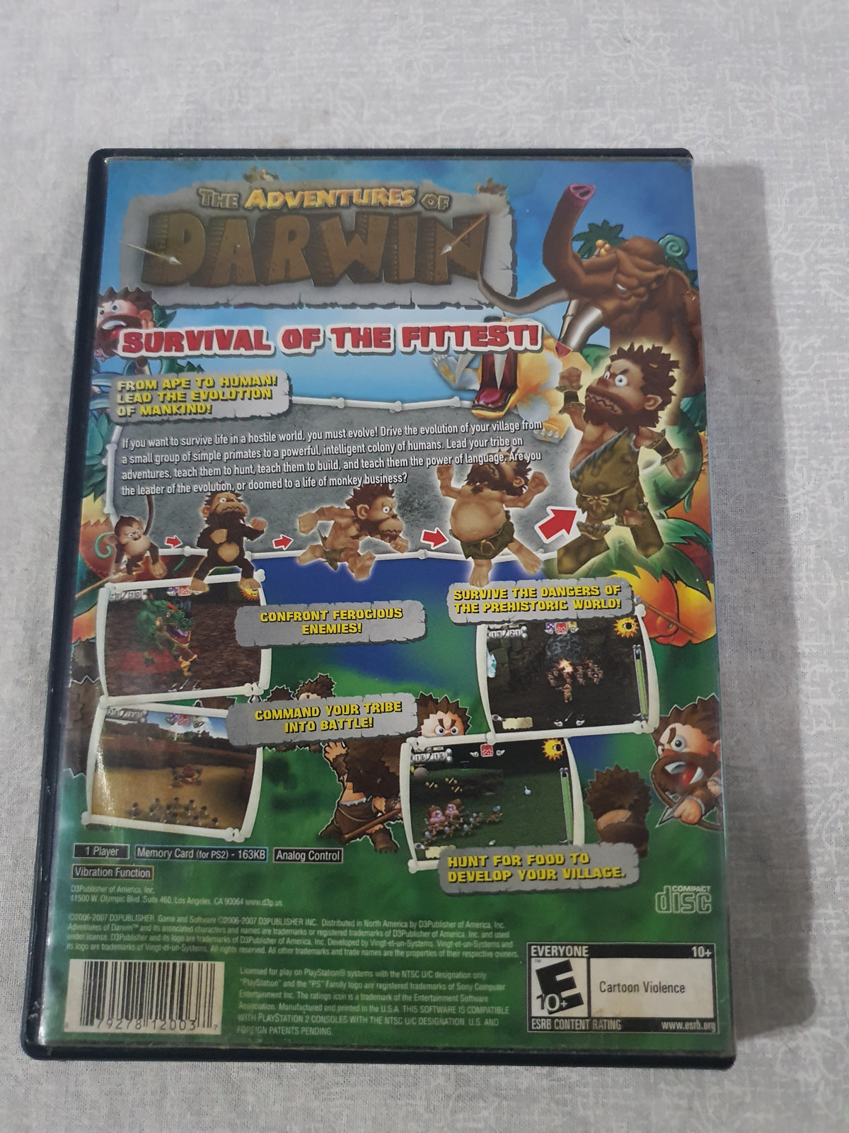 Adventures of Darwin Sony PlayStation 2 PS2 Game 2007 Platformer Action Puzzle Adventure Complete Survival Kids Family Friendly Original