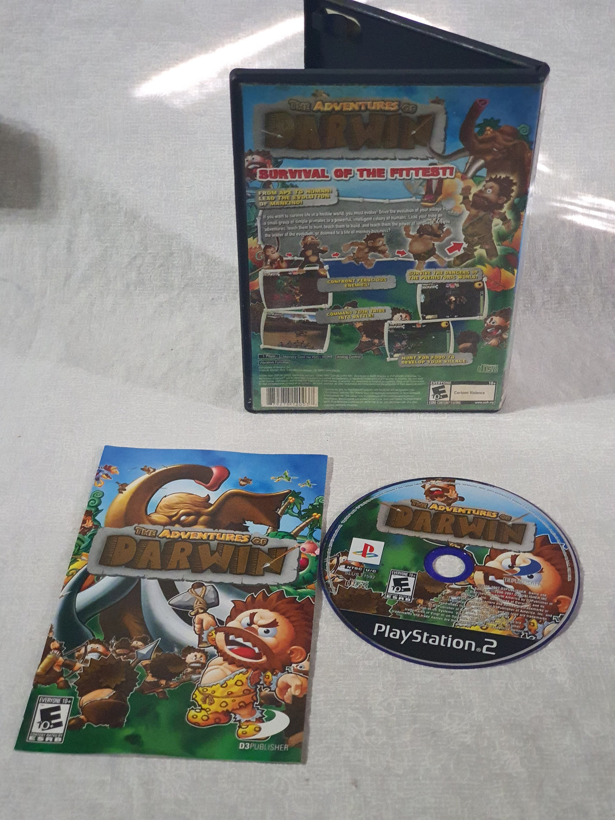 Adventures of Darwin Sony PlayStation 2 PS2 Game 2007 Platformer Action Puzzle Adventure Complete Survival Kids Family Friendly Original
