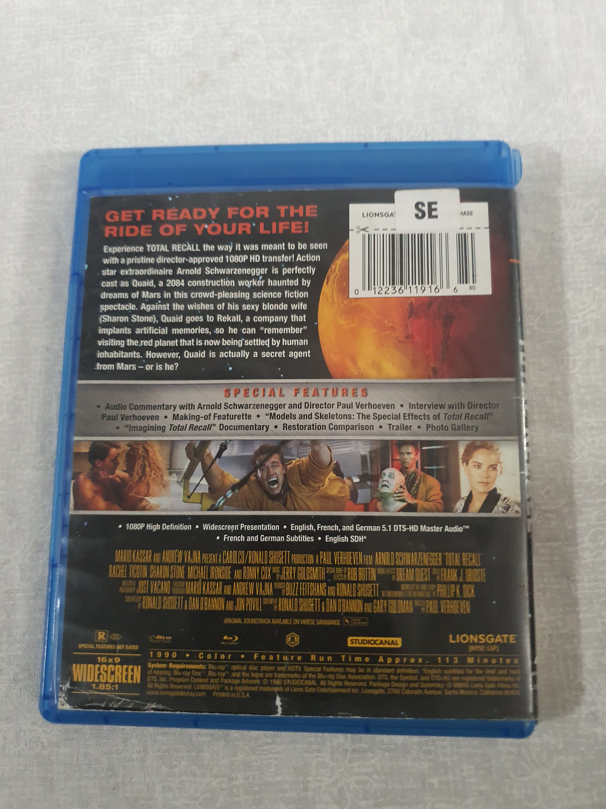 Total Recall Mind-Bending Edition Blu-ray Arnold Schwarzenegger Sci-Fi Action Thriller 1990 Paul Verhoeven Mars Classic Original