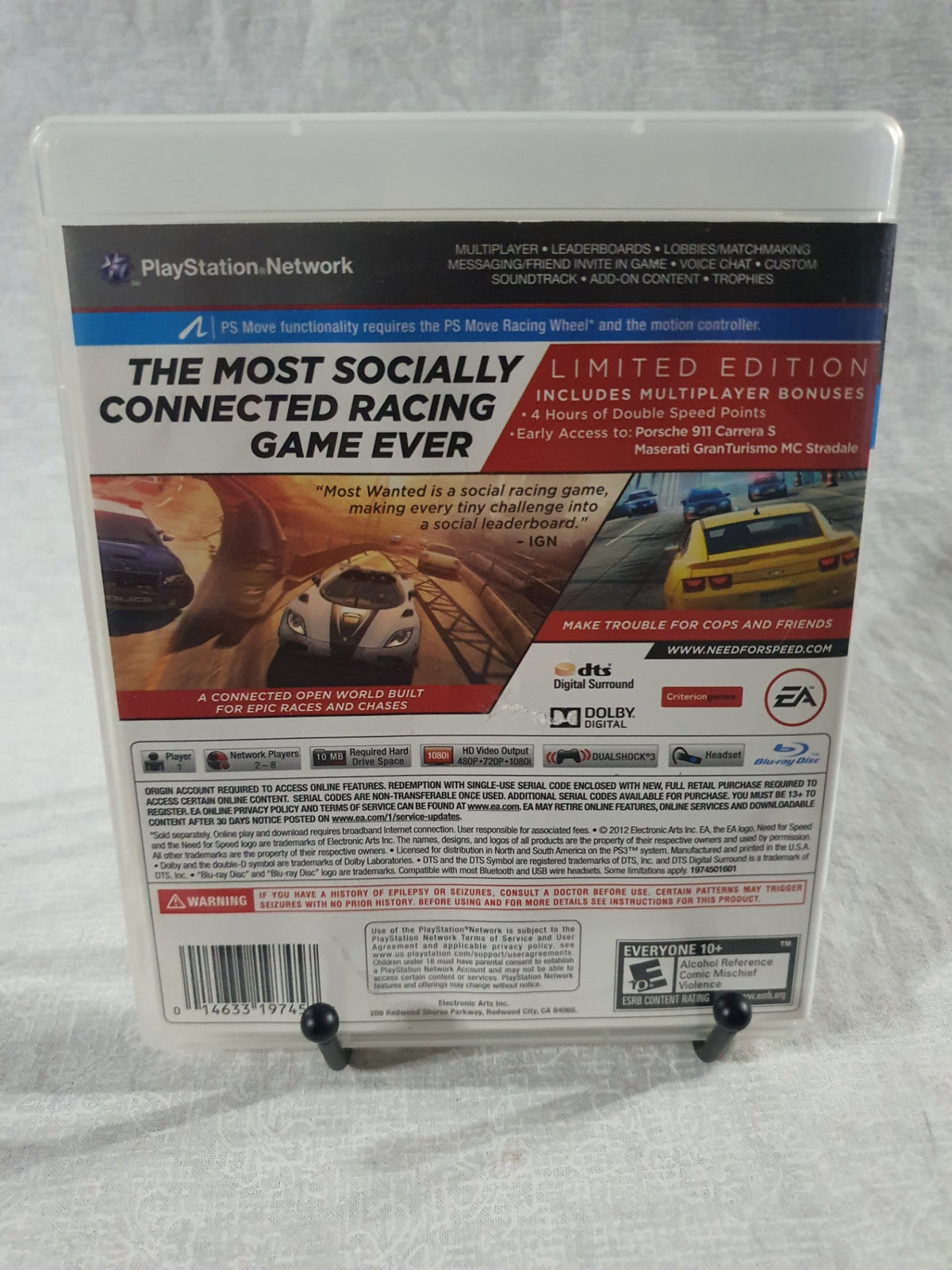 Need For Speed Most Wanted Limited Edition PS3 PlayStation 3 Racing Game Criterion EA 2012 Open World Cops Chase Multiplayer