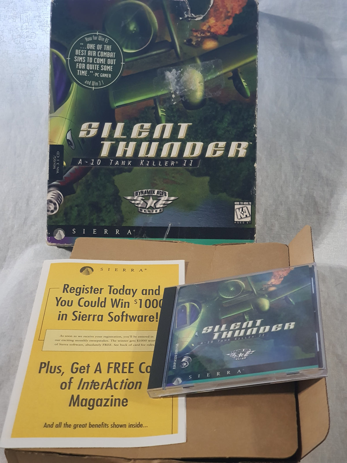Silent Thunder A-10 Big Box PC Game Flight Sim Combat Collector Edition Vintage Retro