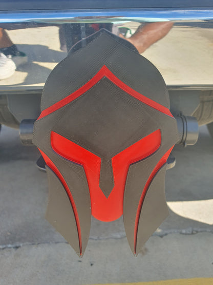 Molon Labe Spartan Helmet Hitch Cover Trailer Plug Cap Greek Warrior Truck SUV Gift - For 2x2 Inch Receivers Red