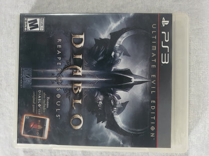 Diablo III Reaper of Souls Ultimate Evil Edition PS3 PlayStation 3 Game Case Disc Bonus Diablo III Included Blizzard