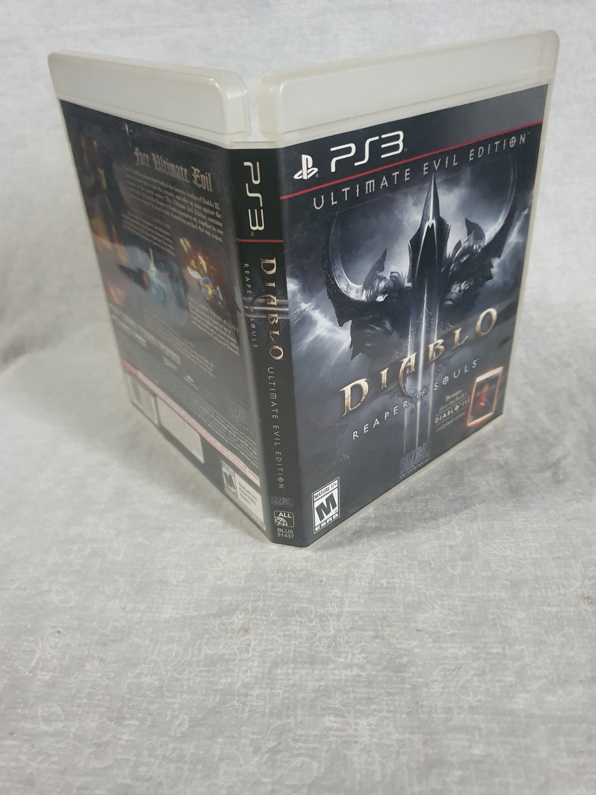 Diablo III Reaper of Souls Ultimate Evil Edition PS3 PlayStation 3 Game Case Disc Bonus Diablo III Included Blizzard