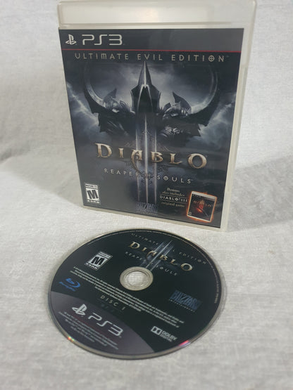 Diablo III Reaper of Souls Ultimate Evil Edition PS3 PlayStation 3 Game Case Disc Bonus Diablo III Included Blizzard