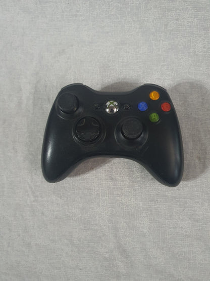 Xbox 360 Black Wireless Controller OEM Official Microsoft Gamepad ABXY Buttons Tested Working No Battery Pack