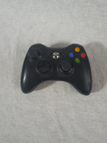 Xbox 360 Black Wireless Controller OEM Official Microsoft Gamepad ABXY Buttons Tested Working No Battery Pack