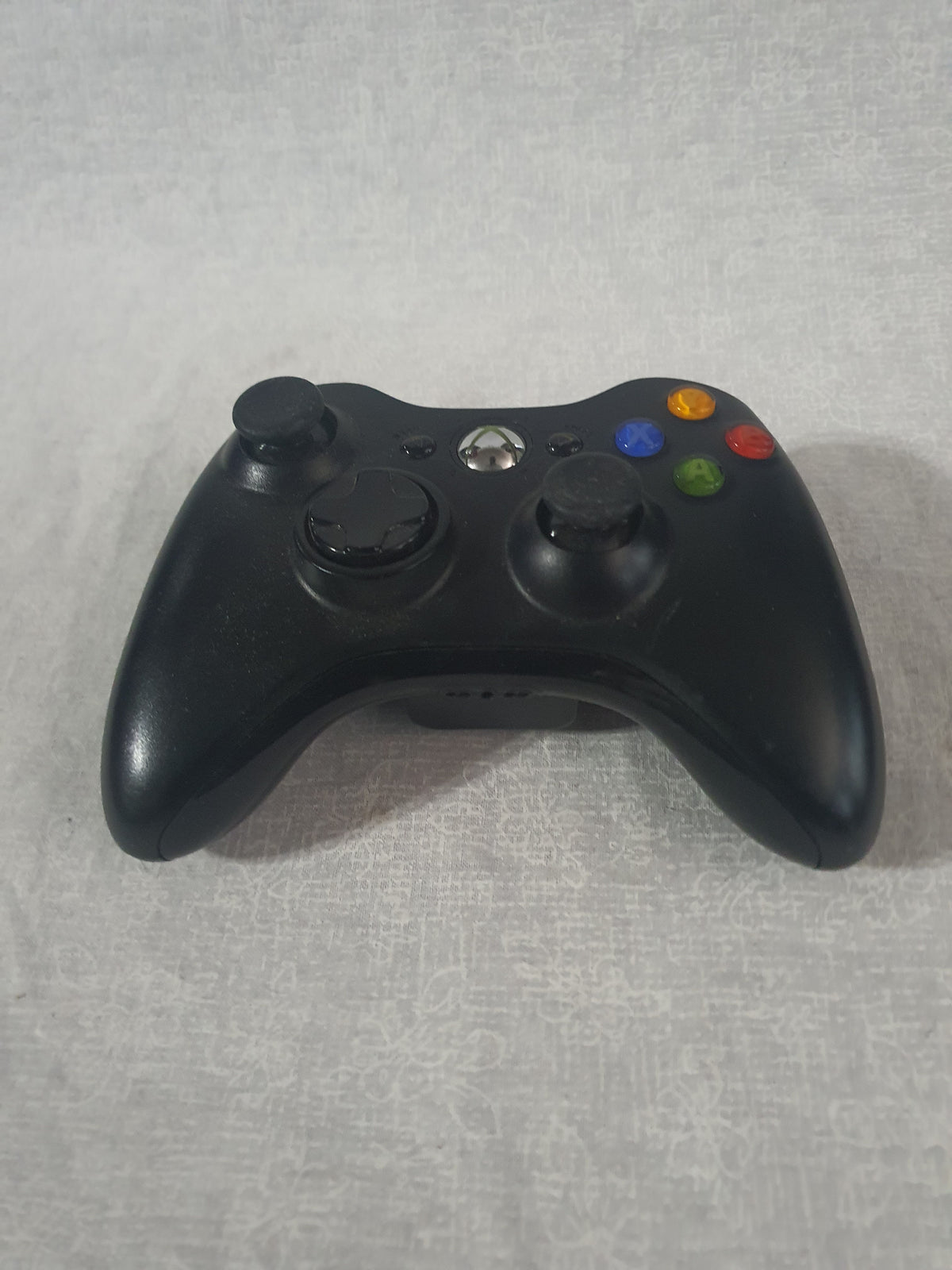 Xbox 360 Black Wireless Controller OEM Official Microsoft Gamepad ABXY Buttons Tested Working No Battery Pack