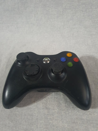 Xbox 360 Black Wireless Controller OEM Official Microsoft Gamepad ABXY Buttons Tested Working No Battery Pack