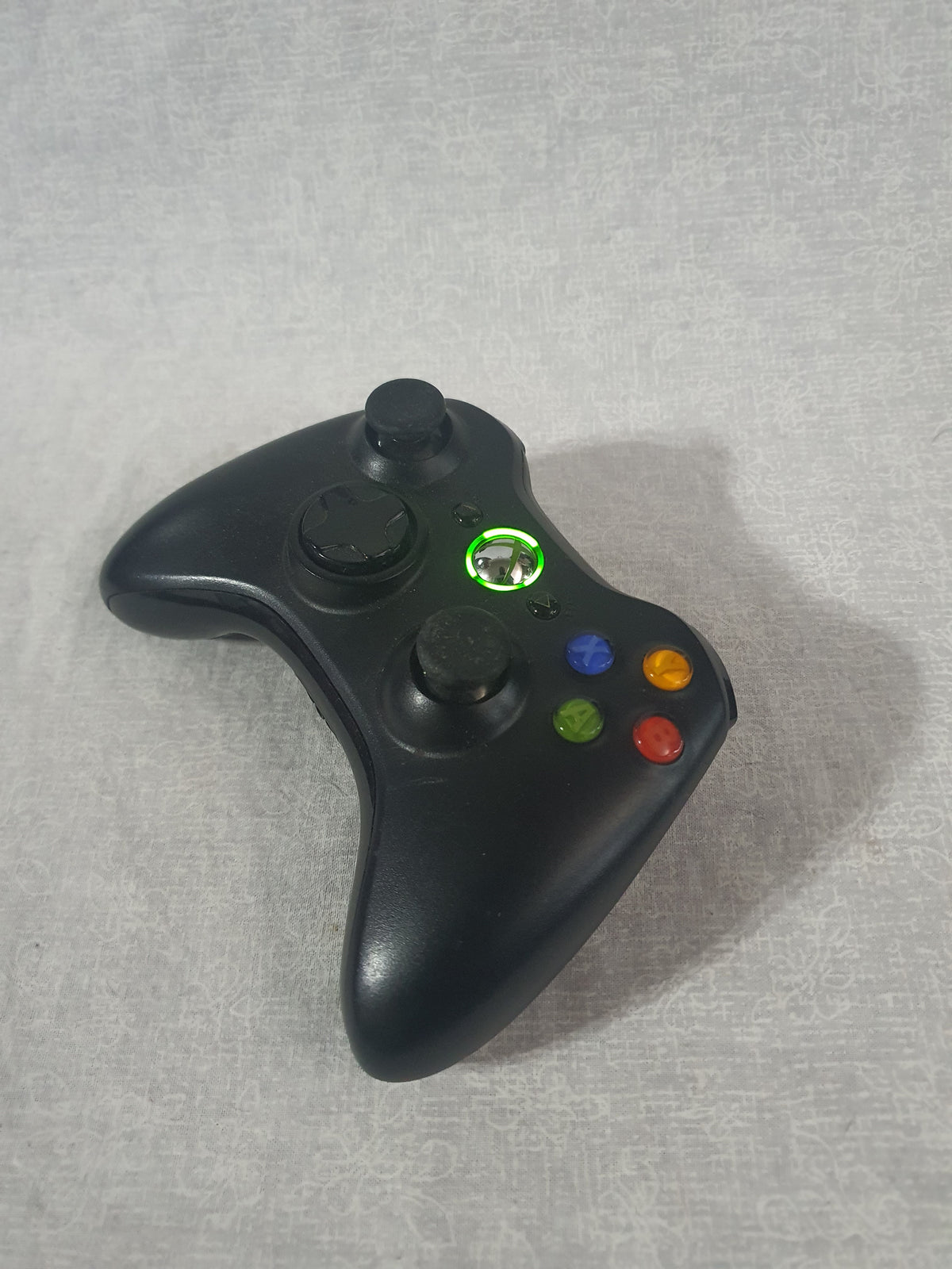 Xbox 360 Black Wireless Controller OEM Official Microsoft Gamepad ABXY Buttons Tested Working No Battery Pack