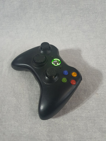 Xbox 360 Black Wireless Controller OEM Official Microsoft Gamepad ABXY Buttons Tested Working No Battery Pack