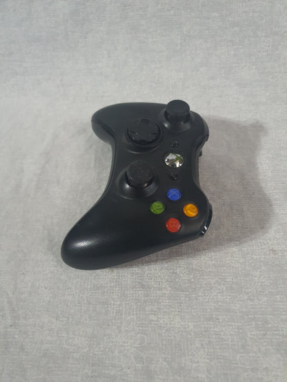 Xbox 360 Black Wireless Controller OEM Official Microsoft Gamepad ABXY Buttons Tested Working No Battery Pack