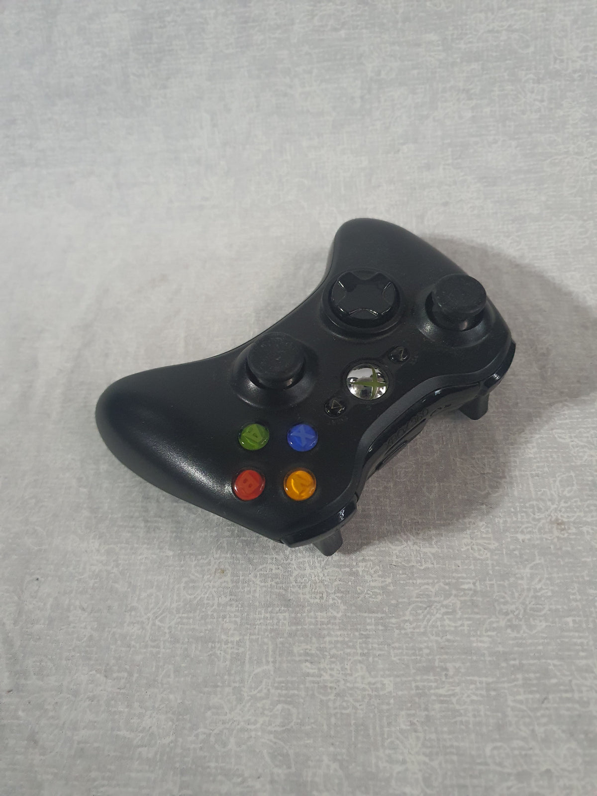 Xbox 360 Black Wireless Controller OEM Official Microsoft Gamepad ABXY Buttons Tested Working No Battery Pack