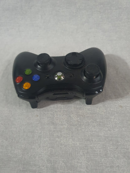 Xbox 360 Black Wireless Controller OEM Official Microsoft Gamepad ABXY Buttons Tested Working No Battery Pack